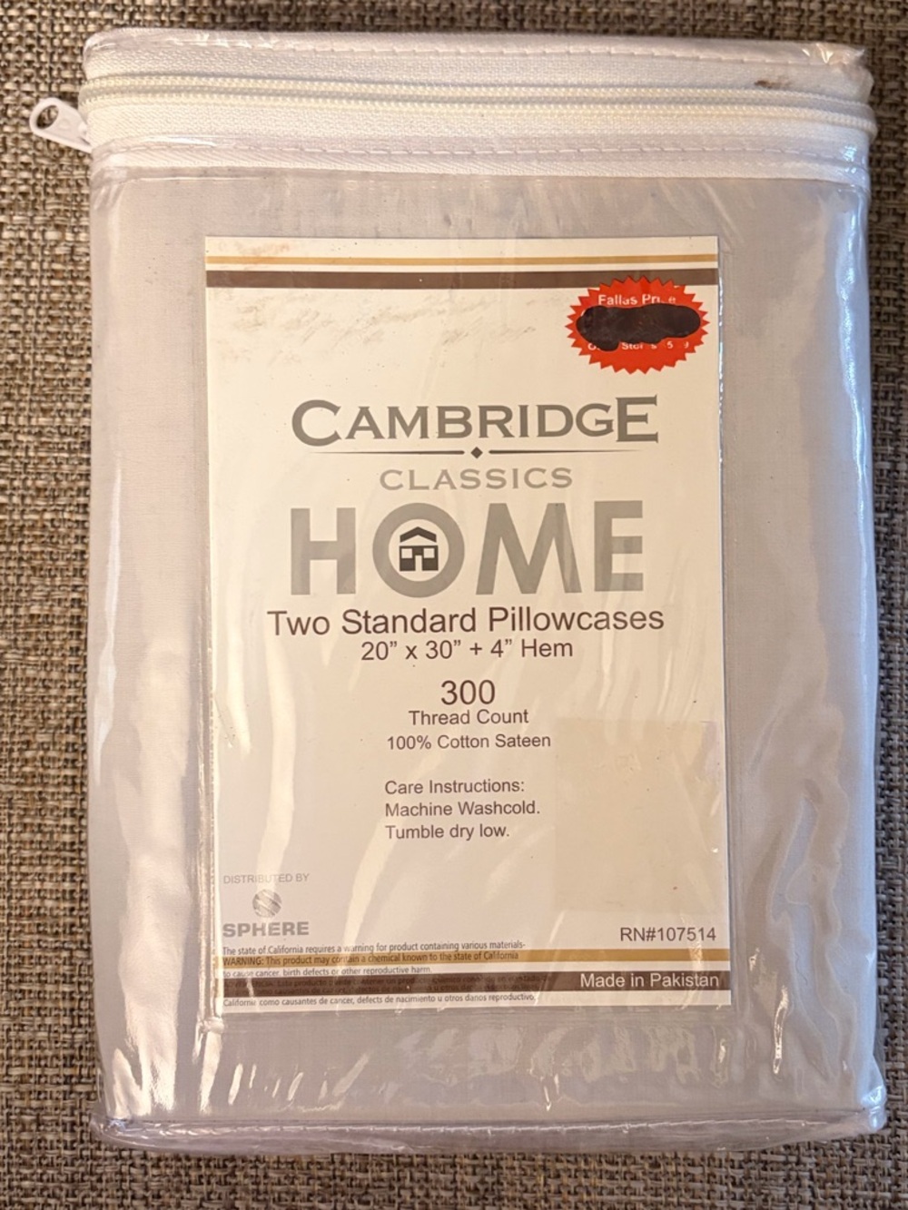 NWT Cambridge pillowcases